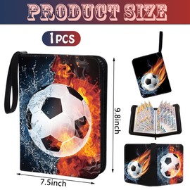 ZPSOSPZ Football Trading Card Binder,Football Card Collector's Book Card Holder Carrying Case Album Fits 400 Cards with 50 Removable Sleeves Clear Card Sleeve Binder Album For Sports Star Cards