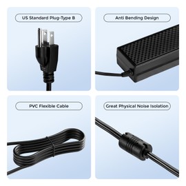 Vangoa Power Supply Adapter for Vangoa Powered Pedal Board, 24V, 4A, 57’’ Cable, Compatible with PD-L