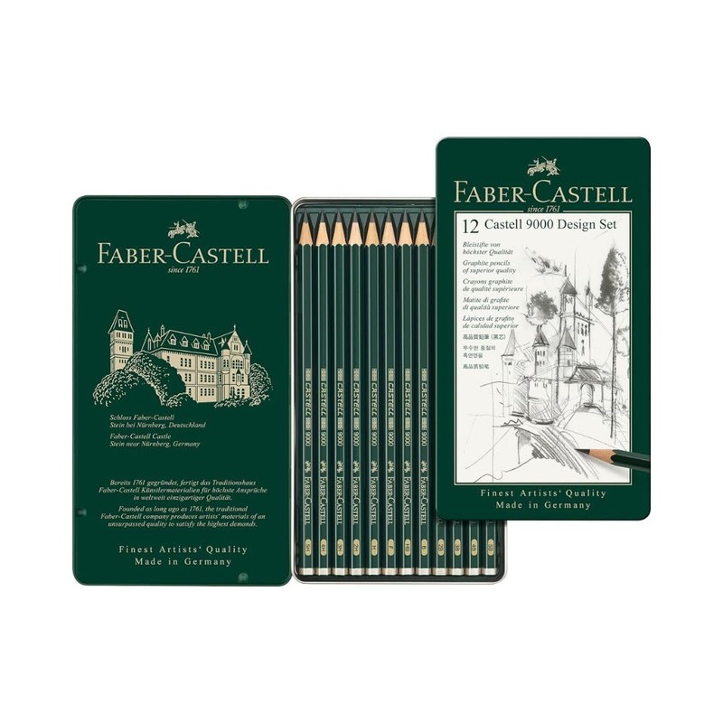 1 X Graphite Pencil Design Set - Metal Tin of
