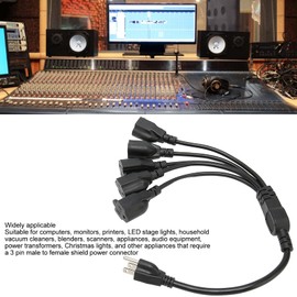 3 Prong 1 to 5 Outlet Power Cord, Heavy Duty 16AWG 18AWG Splitter Cord, Space Saving for Computers Monitors LED Stage Light