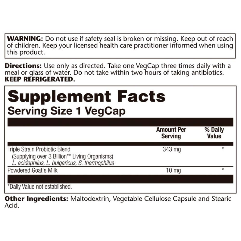 SOLARAY Acidophilus 3 Strain Probiotic & Prebiotic Goats Milk |