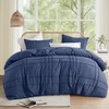 Comfort Spaces Navy Queen Comforter Set - 3 Piece Pintuck