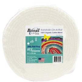 Bosal Katahdin Batting On-A-Roll, Summer 3 oz, 2-1/2 inch by 25 Yards, 100% Organic Cotton (4 Rolls),Off-White (4)