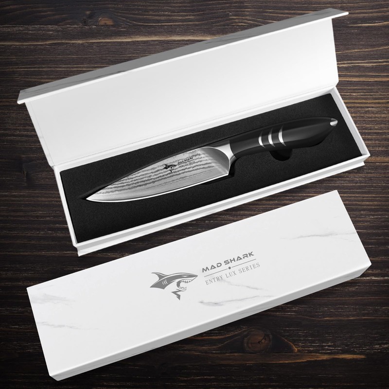 MAD SHARK Damascus Paring Knife 5 Inch Small Kitchen Knife,