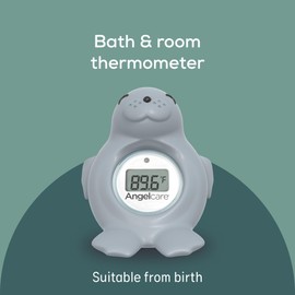 Angelcare Angelcare Baby Bath & Room Thermometer - Happy Seal, Grey, BT-01-SEAL-US