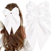 2Pcs Satin Hair Ribbon Bows for Girls, Long Tail Hair