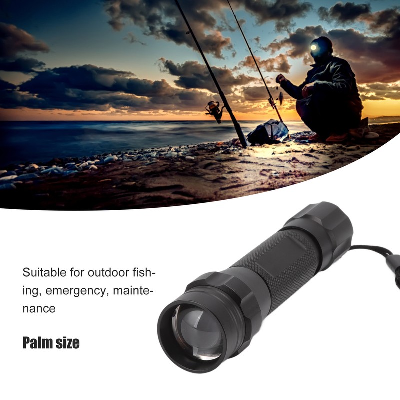 LED Flashlight White Light Battery Powered Aluminium Alloy Retractable Zoom