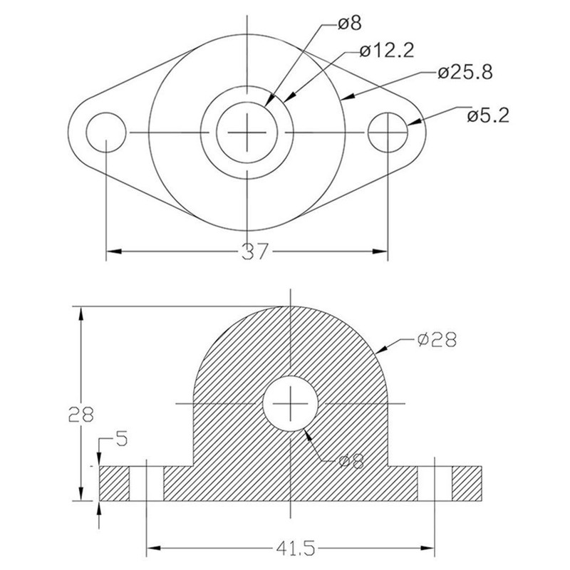 3pcs Flange Ball Bearings KFL08 Mount Bearings Flange Pillow Block