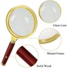 60mm Handheld Magnifier, Wooden Handle 15x Magnifying Glass for Home
