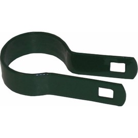 Black Coated Chain Link Tension Band, Durable Steel Chain Link Fence Hardware, Rust-Resistant, Easy Install, Includes Required Bolt (10, 2-3/8")