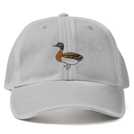 Purple Print House Embroidered Mallard Duck Vintage Dad Cap Hat Embroidery Ducks Baseball Cap Men Women Unisex Gifts, One Size, Grey