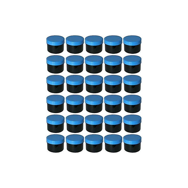 30 Ointment Containers, Cream Jars, Flat Black, 35 ml Capacity