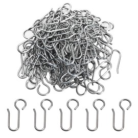 Runseaway 100Pcs Metal Curtain Track Hooks, S Shaped Small Metal Drape Wire Hooks for Ceiling Curtain Track, Pin-On Drapery Hanger Glider Hooks for Shower, RV, Room Divider