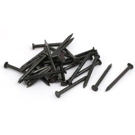 TOP-VIGOR 30Pcs Hardware Nails, 2.4mmx25mm Fiber Concrete Cement Wall Point Tip Nails, Wall Pins Tacks Nails for Woodworking, Panel Pins for Hanging Picture, Frame, Furniture, Construction, Black