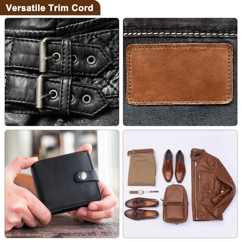 Sourcing Map 150D Flat Waxed Thread 0.8mm 284 Yards Polyester