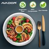 AVADOR® Compostable Tableware 100% Eco-Friendly & Biodegradable Dinnerware Eco-Conscious, Disposable,