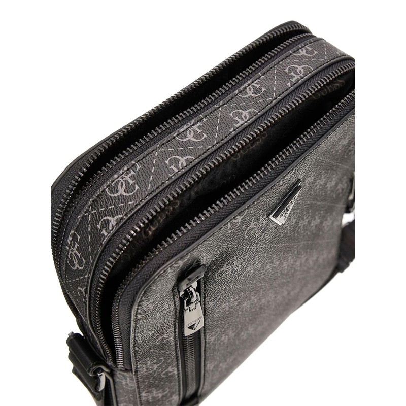 GUESS Torino Double Zip XBody with Vertical Zip Dark Black,