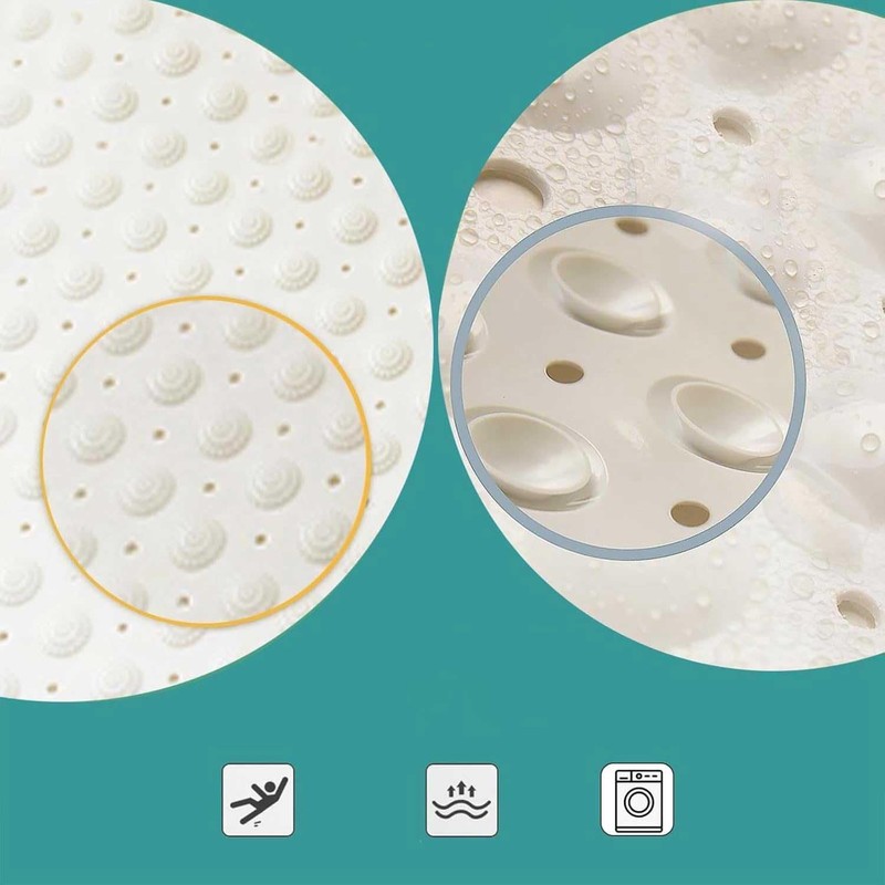 Shower Mat, Non-Slip Square Bath Mat, 48 x 48 cm,