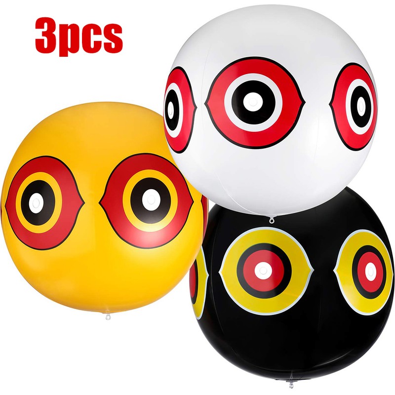 3PCS Bird Repellent Balloons Scary Eyes Balloons with Eye Sticker