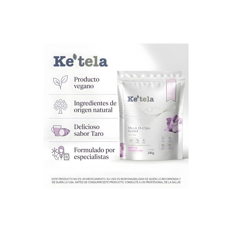 Ke?tela Myo Inositol & D-chiro Inositol 40:1 Sabor Taro 240g
