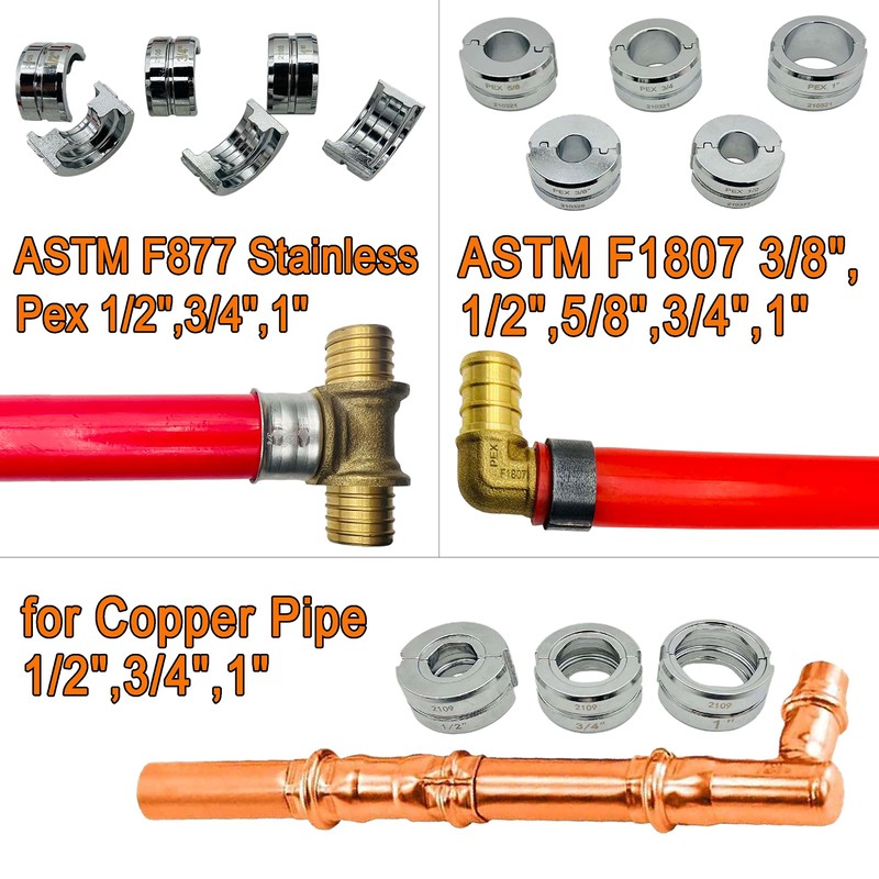 IBOSAD Copper Tube Fittings Hydraulic Pipe Crimping Tool with 1/2",3/4"