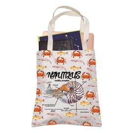 Nautilus Lover Gift Nautilus Anatomy Shopping Bag Ocean Animal Christmas Birthday Travel Shoulder Bag (Nautilus)
