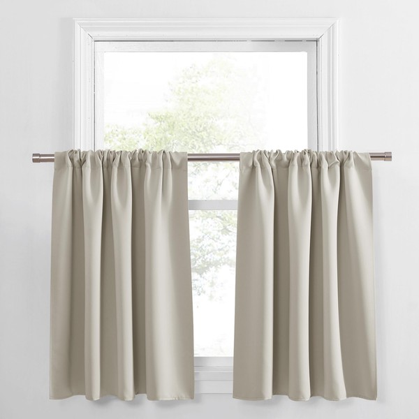 PONY DANCE Natural Short Thermal Curtains & Drapes - Rod