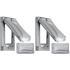 Hubbell Bell MX1050S Single-Gang Weatherproof Heavy Duty Universal Flip Cover Gray Finish 2 Pack