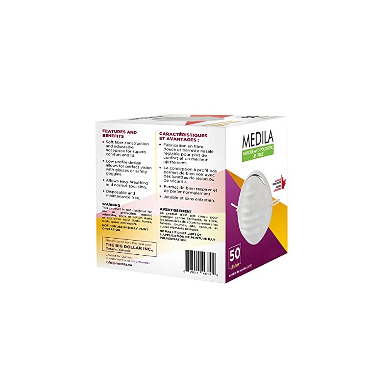 MEDILA Nuisance Dust Masks - Pack of 50