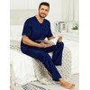 SWOMOG Men Satin Pajama Set Short Sleeve Pj Set 2