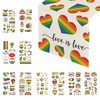 1 Heart Rainbow Tablecloth, 10 Rainbow Face Stickers, Pride Party