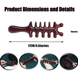 Handmade Handheld Head Massage Comb,Rosewood Wide Tooth Hair Massage Comb,Massager for Scraping Scalp,Ergonomics Scraping Scalp Massage Tools,1 Pieces,Fuchsia