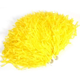Alomejor 2 pieces cheerleading pom poms hand flowers cheerleader pompoms for sports cheers ball dance costume night party (yellow) dancing
