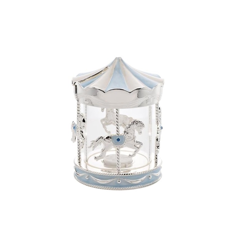 Widdop Bambino Silver Plated Carousel Money Box for Newborn, Christening,