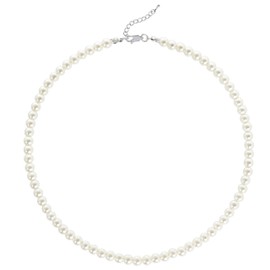 BABEYOND Round Imitation Pearl Necklace Wedding Pearl Necklace for Brides White (Diameter of Pearl 6mm/0.24inches)