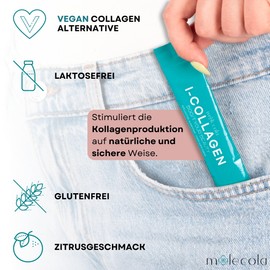 I-Collagen - 30 Tuetchen with Vegan Collagen for Drinking, Collagen Vegan with Hyaluronic Acid, Bamboo and Vitamin E, Vegan Collagen for Skin, Strong Hair and Smooth Joints MOOLECOLA