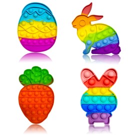 Pop It Toy, 4 Pieces Plopper Toy, Push Pop, Pop Up Toy, Push and Pop Bubble, Poppet Anti-Stress Toy, Fidget Toys, Anti-Stress Sensory Toy for Children and Adults (4 Pieces)