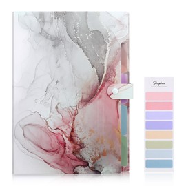 SKYDUE A4 Folder with Compartments, Document Folder A4 with Labels, Postal Folder Folder System, Expanding Folder A4 for Home, Office, School and Travel (Marbled White)