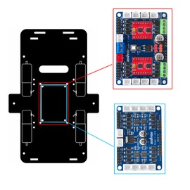 Acrylic Car Chassis for OSOYOO Omni-Directinal Mecanum Wheel Robotic Car Kit (Model 2021006600)