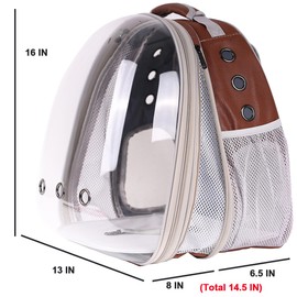 Front Extension Vented Pet Carrier Backpack for Large Cat up to 20 Pounds, Space Capsule Transparent Bubble Window Backpack for Large Cat Vet Visit Traveling and Hiking