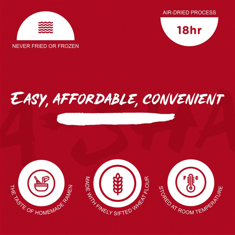 A-Sha Healthy Ramen Noodles With Original Soy Sauce - Chewy