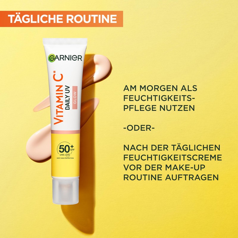 Garnier Vitamin C Daily Sun Fluid, SPF 50+, Protects and