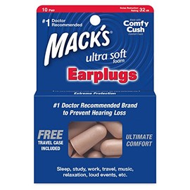 Mack's Ultra Soft Foam Earplugs 10 Pairs (Pack of 12)