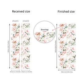 Flortlias Refrigerator Floral Cover Skin Peel and Stick Wallpaper Fridge Vinyl Wrap for Living Kitchen Decor, Watercolor Rose