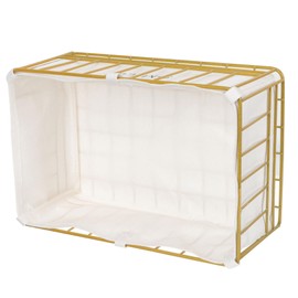 Hohopeti Wire Storage Basket Fabric Liner Organizer for Kitchen Bathroom and Living Room Versatile Decorative Container for Fruits Magazines