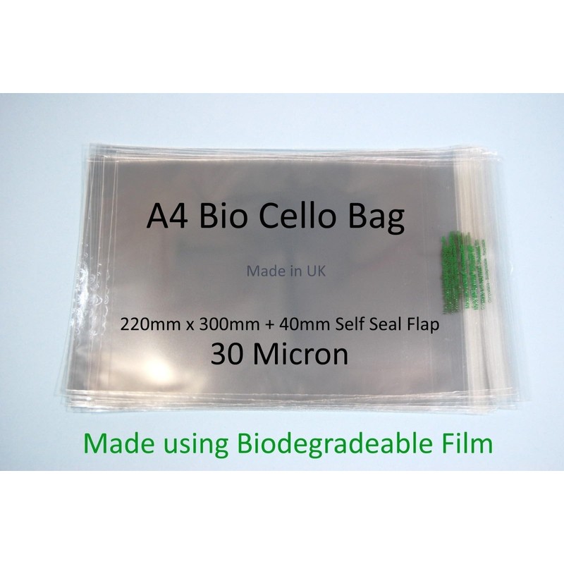 celloexpress Biodegradable A4-220mm x 300mm + 40mm Self Seal Flap