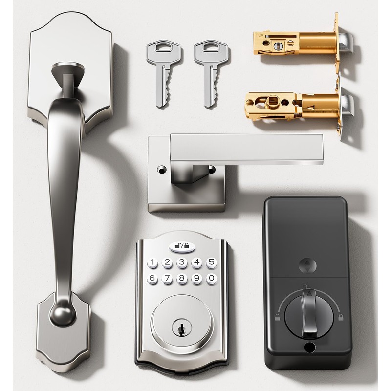 zafano Door Lock with 2 Lever Handles - Keyless Entry