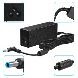 Feirsh Cargador Laptop HP, Cargador HP Laptop Punta Azul Inteligente de 19,5 V 3,34, Adaptador de CA para 65W HP Pavilion x360 11 13 15;HP Stream 13 11 14;HP TouchSmart 11 13 15;Elitebook Folio1040 G1