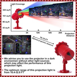 Treela Red Christmas Laser Light Projector Outdoor Motion Star Projection Light Xmas LED Projector with Remote Waterproof Decorative Light for Garden Home Yard(Red Green Blue Color,Cross Stars)
