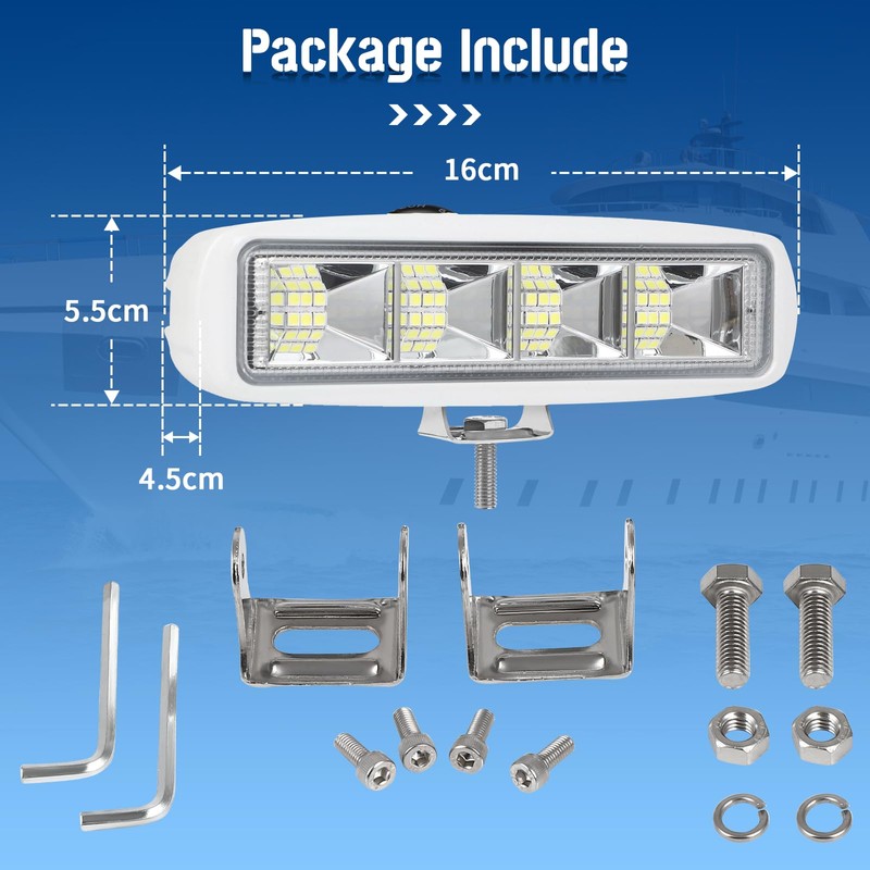 Goottan Led Boat Lights, 72W Deck Dock Marine Lights Waterproof